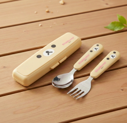 코리락쿠마 얼굴 큐티 스푼 포크 케이스세트