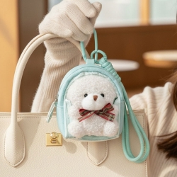 리본 곰돌이 파우치 키링 (랜덤발송)