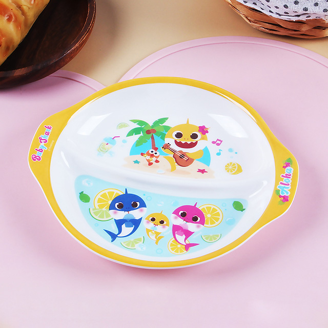 아기상어 멜라민 손잡이 간식접시