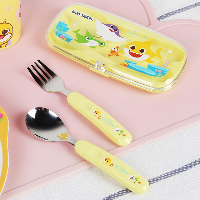 아기상어 큐티 스푼포크 케이스 세트