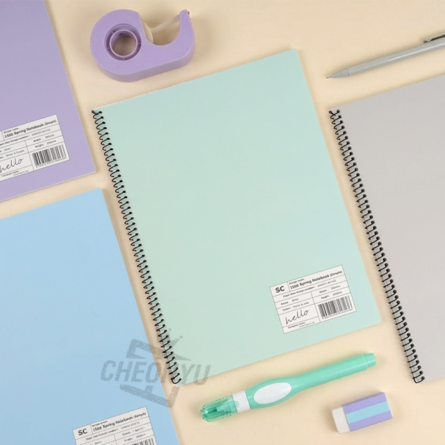 8mm 스프링노트 심플 (5개 1세트)(랜덤)