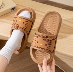 헬로키티 호피 리본 슬리퍼_브라운