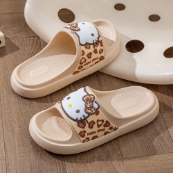 헬로키티 호피 리본 페이스 슬리퍼_베이지