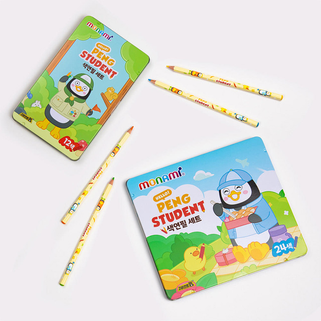 펭수 바우하우스 틴케이스 색연필 24색 세트
