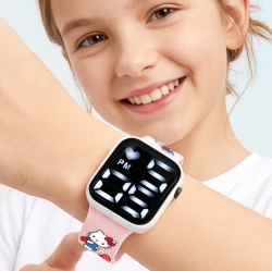 헬로키티 스퀘어 LED 전자시계