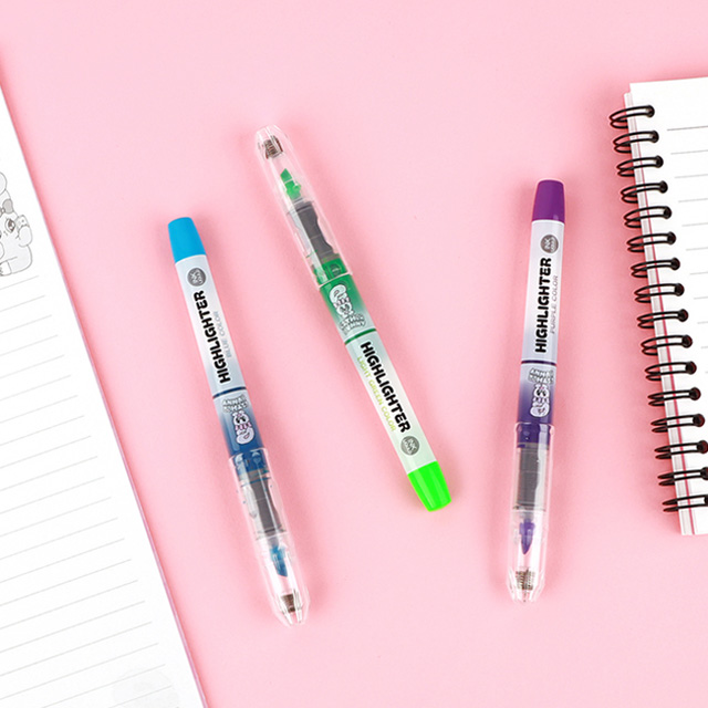 에스더버니 생잉크형광펜 3개입(블루, 라이트그린, 퍼플)