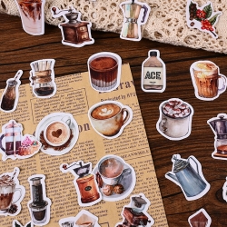 미니 일러스트 다꾸 스티커팩 감성 카페 커피 디저트 스티커 46매입