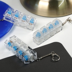 감성 투명 블루 키캡 키링 키홀더 열쇠고리 스트레스 해소 딸깍이 키보드