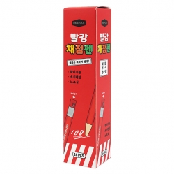 New 노크식 빨강 채점펜  (16개 1세트)