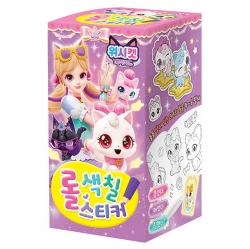 위시캣 매직카드 롤색칠스티커