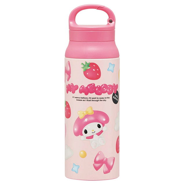 마이멜로디 퍼피 벌룬 카라비너 핸들 스텐 보틀 600ml