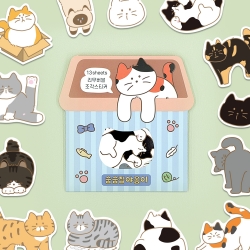 숨숨집 야옹이 조각 스티커