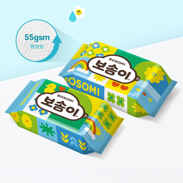 보솜이 이지플레이 물티슈 휴대용 60g 10매 (낱개)(랜덤)