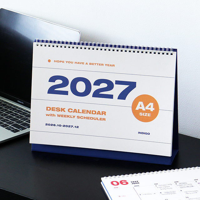 2027 기본 A4 탁상 달력 (회사 데스크 캘린더)