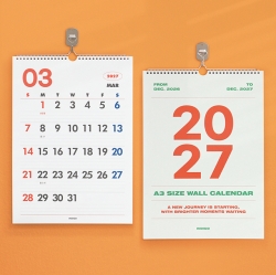 2027 기본 A3 벽걸이 달력 (스프링 캘린더)