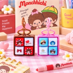 몬치치 4구 키보드 키캡 키링