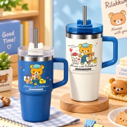 리락쿠마 스텐 빨대 텀블러 680ml